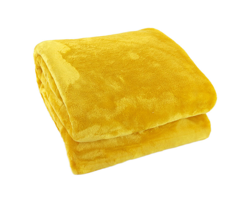 Fluorescent yellow solid flannel blanket 127*152cm 1030605