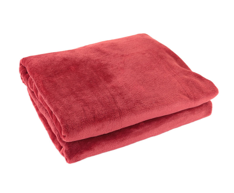 Red super comfort solid flannel blanket 1030614