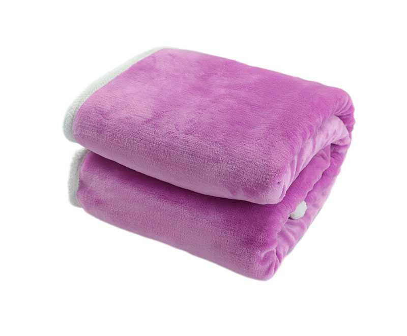 Smooth fuchsia solid flannel with sherpa blanket 1040601