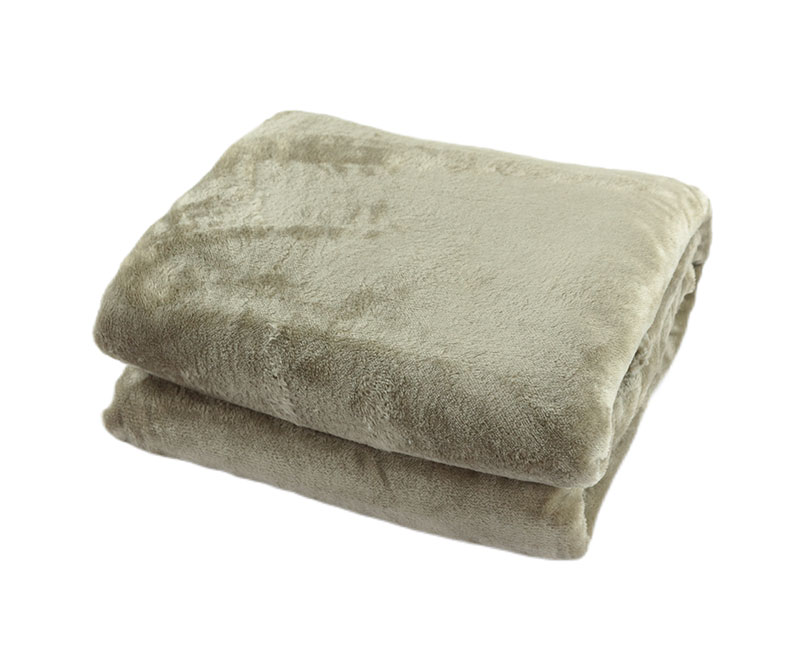 Solid green solid flannel with sherpa blanket 1040602