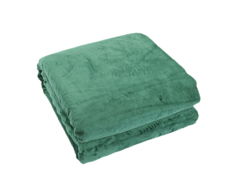Soft thick solid flannel with sherpa blanket 1040615