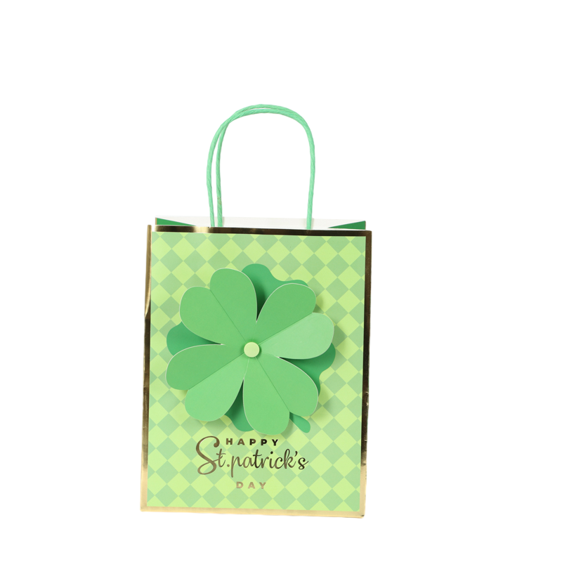 Green Plaid Bag​ with Shamrock