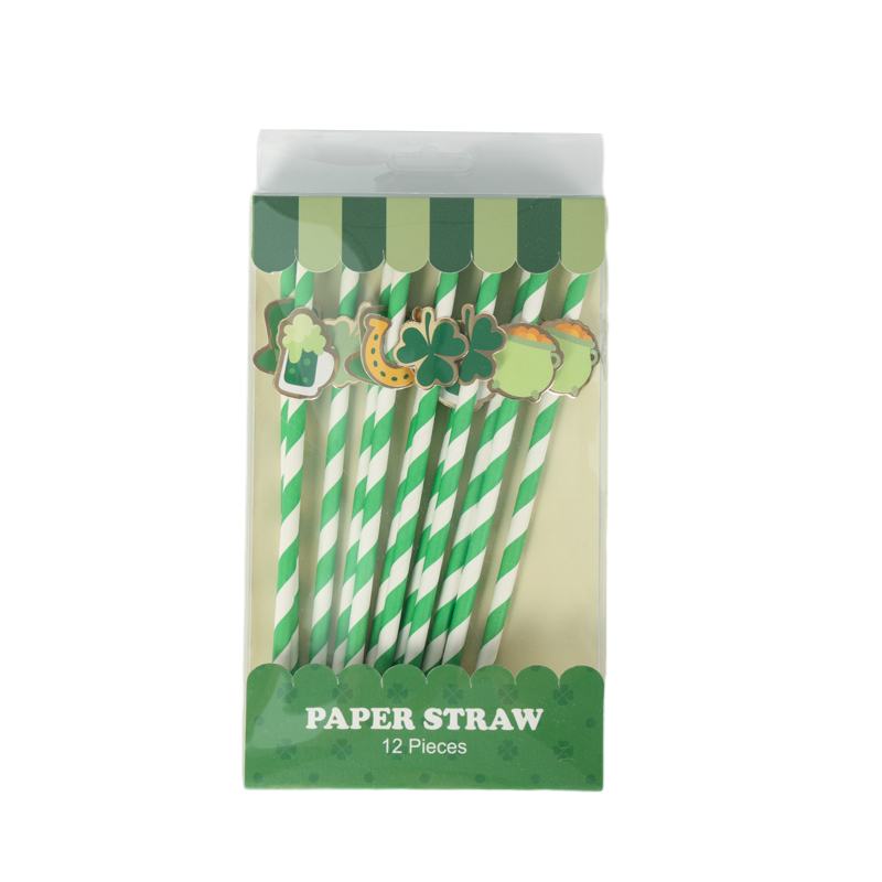 Green Striped Paper Straws