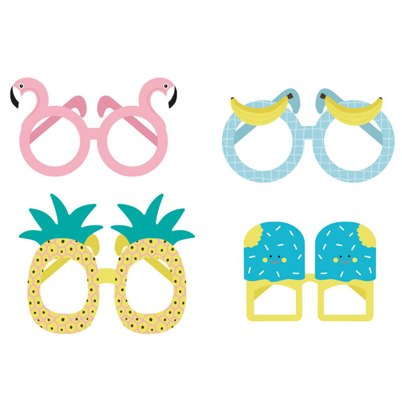 Summer party flamingo pineapple paper glasses SUM058