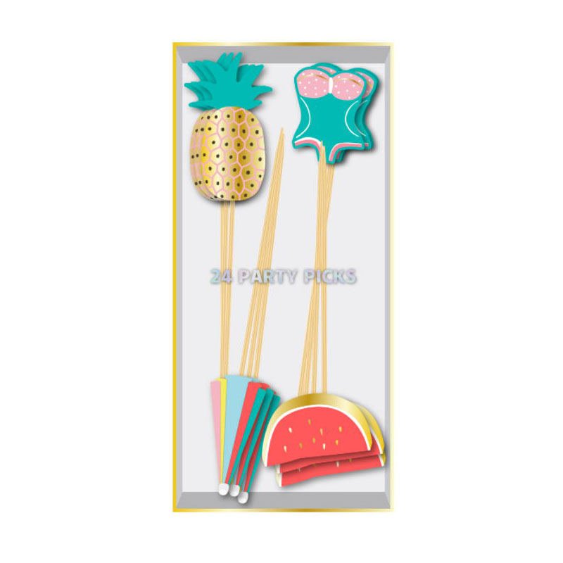 Summer party watermelon pineapple cake topper SUM026