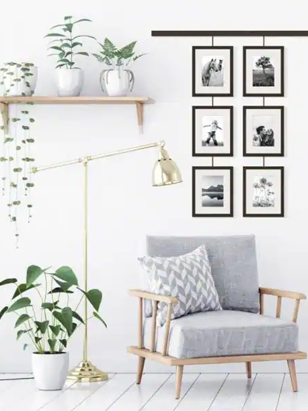 Suspended picture rail gallery wall kit 5