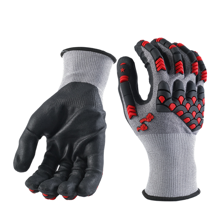 Impact resistant & A5 15G Cut resistant glove micro foam nitrile palm coated