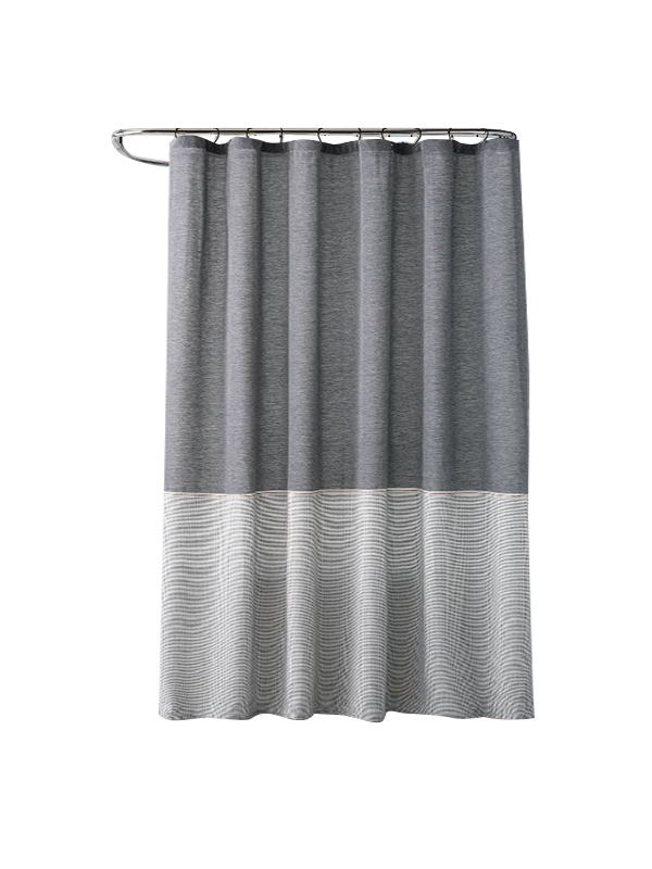 Textured Colorblock Shower Curtain Railroad Gray