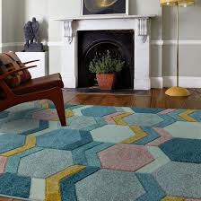 Textured hexagon rug