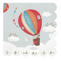 Valentine's Day Hot air balloon love eco-friendly napkin VALE0001