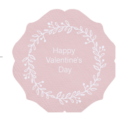 Valentine's Day shaped letter napkin VALE0007