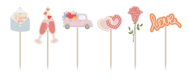 Valentine's Day cake cupcake sticker baking set VALE0018