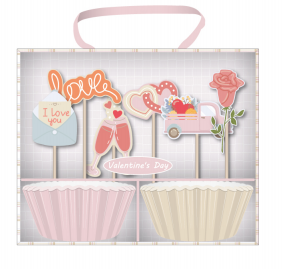 Valentine's Day cake cupcake sticker baking set VALE0018
