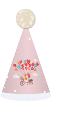 Valentine's day hair ball pink gauze decorative paper hat VALE0028