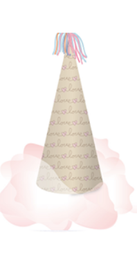 Valentine's day hair ball pink gauze decorative paper hat VALE0028