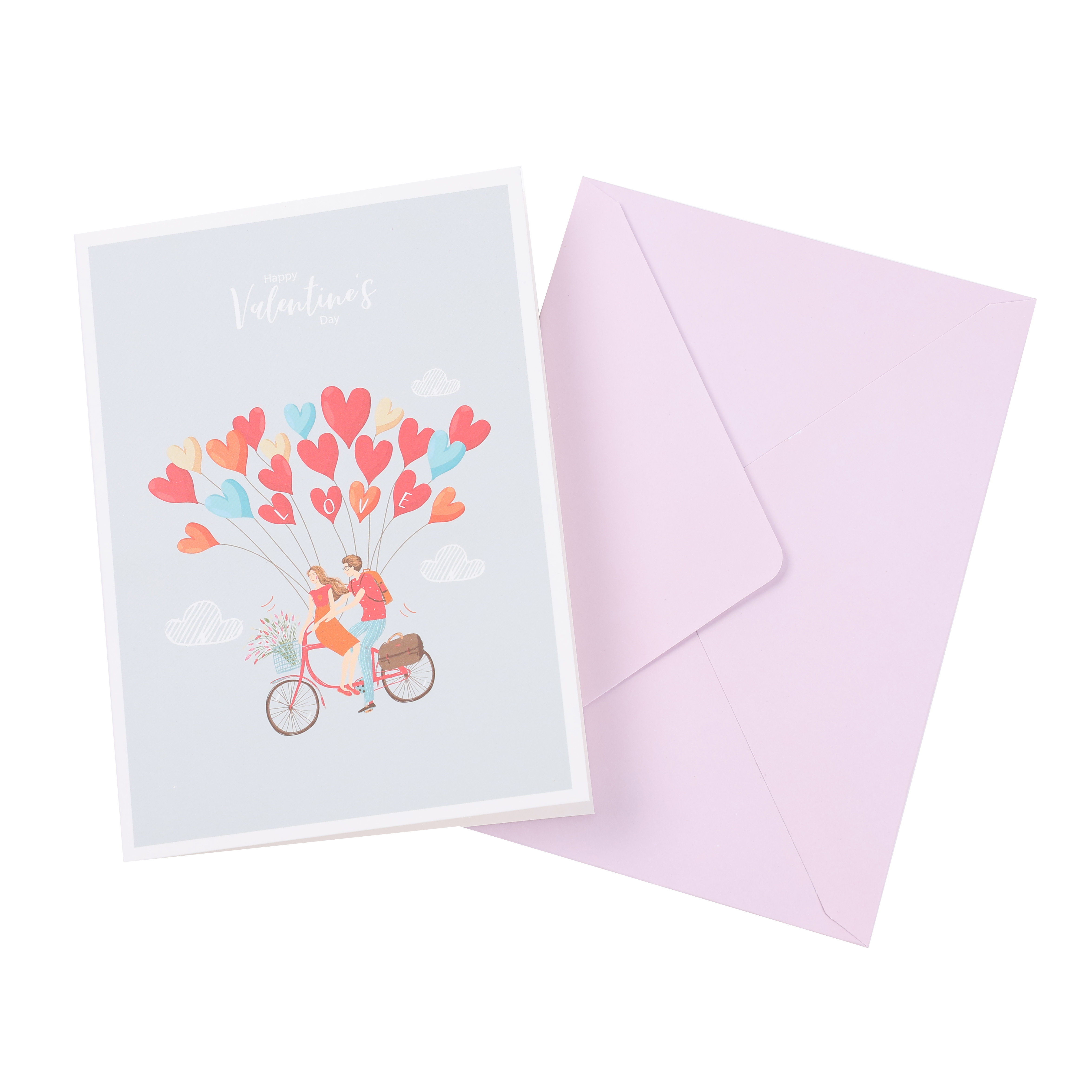 Valentine's Day Bouquet Wedding Car Paper Fan Greeting Card VALF0001