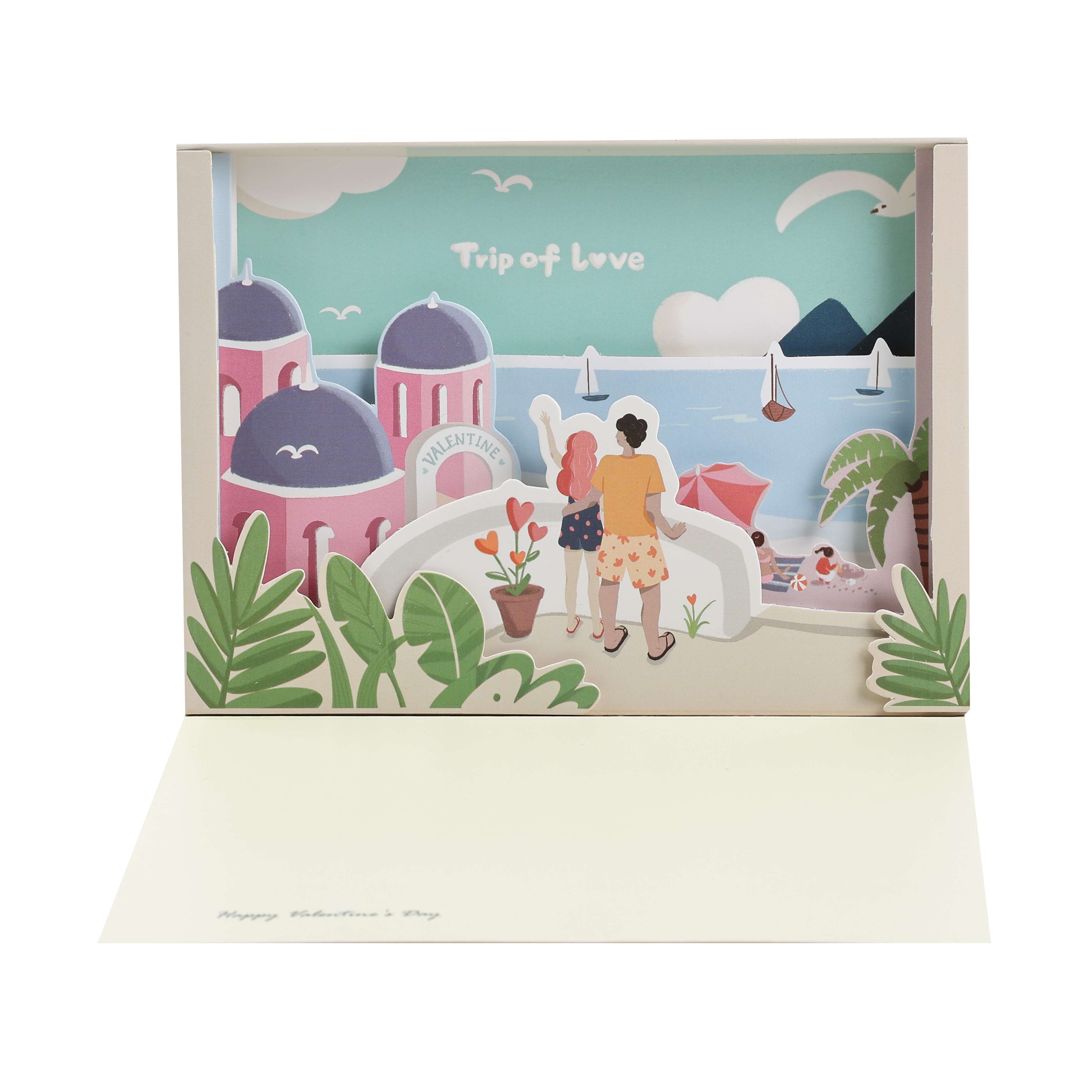 Valentine's Day Landscape Stereo Greeting Card VALF0007