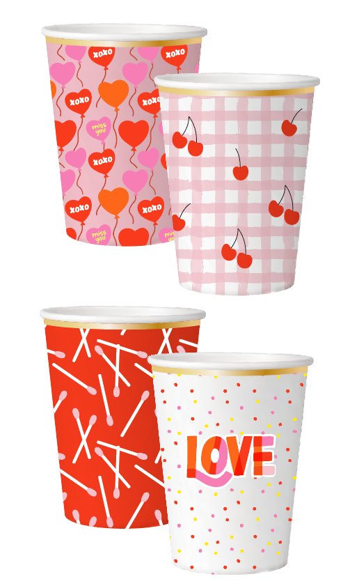 Valentine's Day Cherry Alphabet Paper Cup VD200005