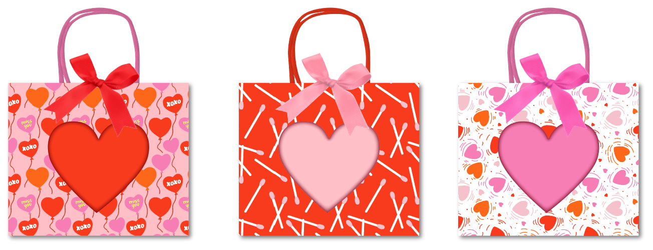 Valentine's day love window bow decoration gift bag VD200016