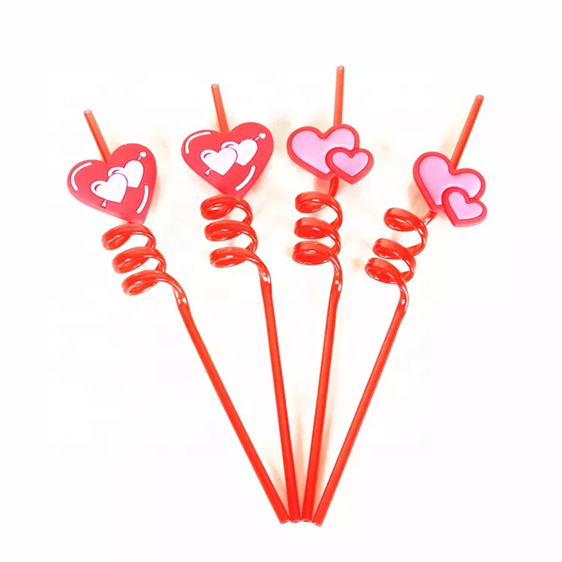 Valentine drinking straw
