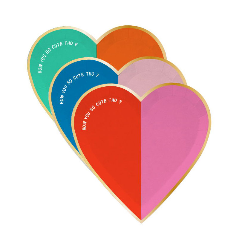 Valentine's day party love paper plate VD200004