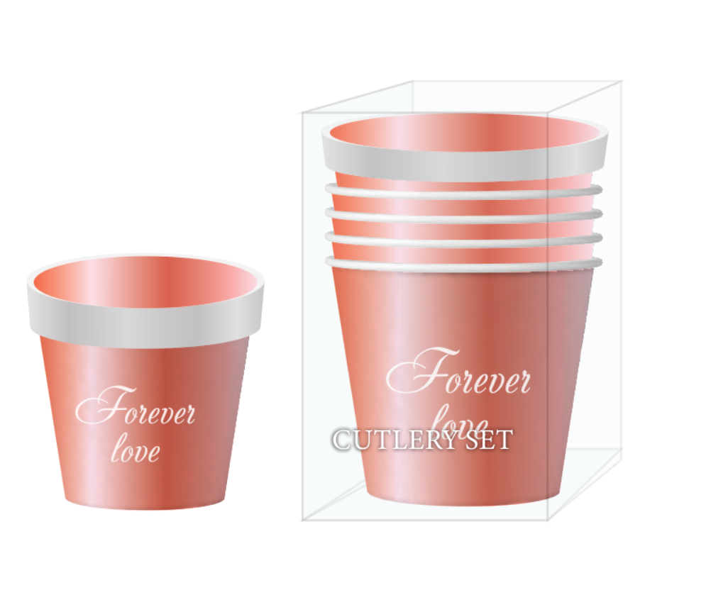 Rose gold ice cream cups WD007