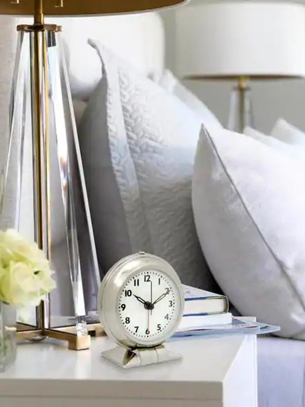 Metal table top alarm clock