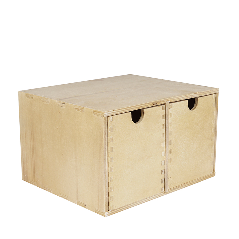 Wooden drawer storage box