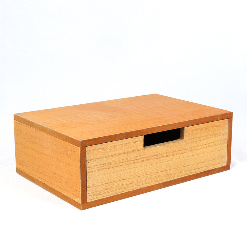 Wooden storage box with drawers