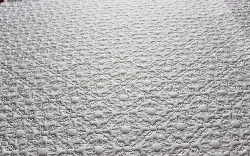 Wrinkle resistant polyester pillow fabric