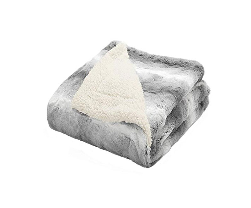 Natural silver tie-dye PV blanket double layer 1010404
