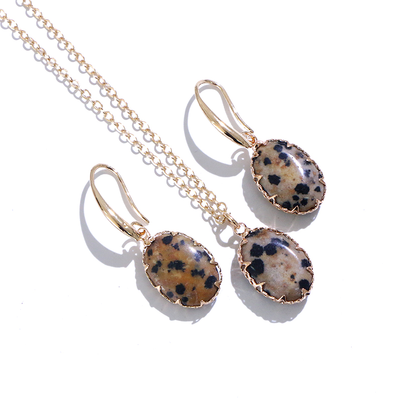 natural stone leopard colored jewelry sets