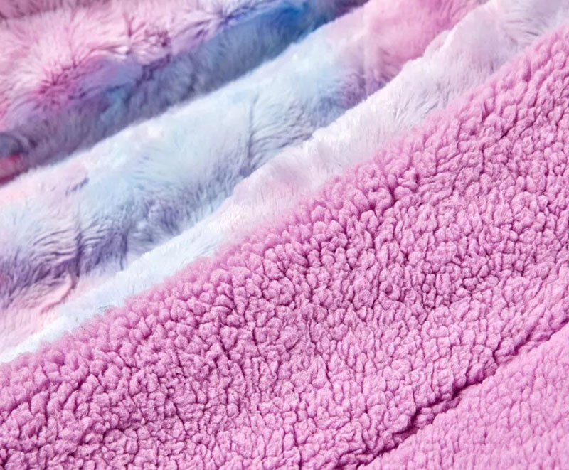 Double-sided rainbow tie-dye PV blanket 1010409
