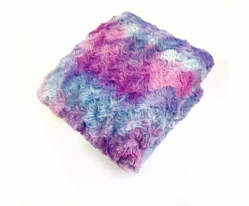 127*152cm super soft warm microfiber faux plush tie dye PV blanket 1010411
