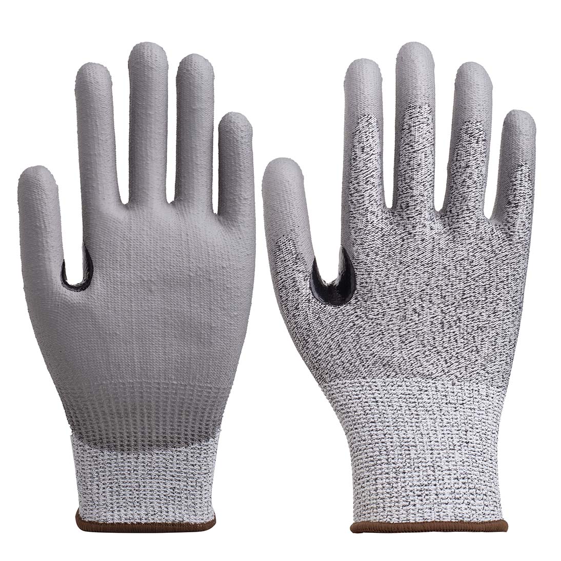 Cut resistant A4 glove PU palm coated, nitrile reinforced thumb