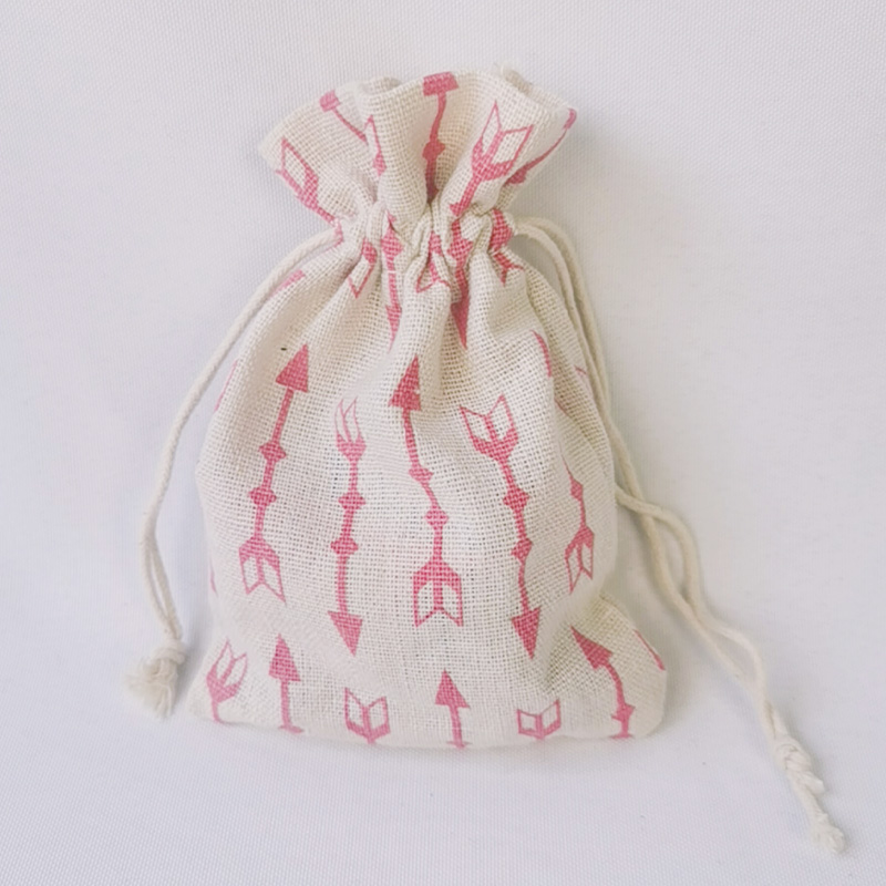 Linen fabric material gift bag