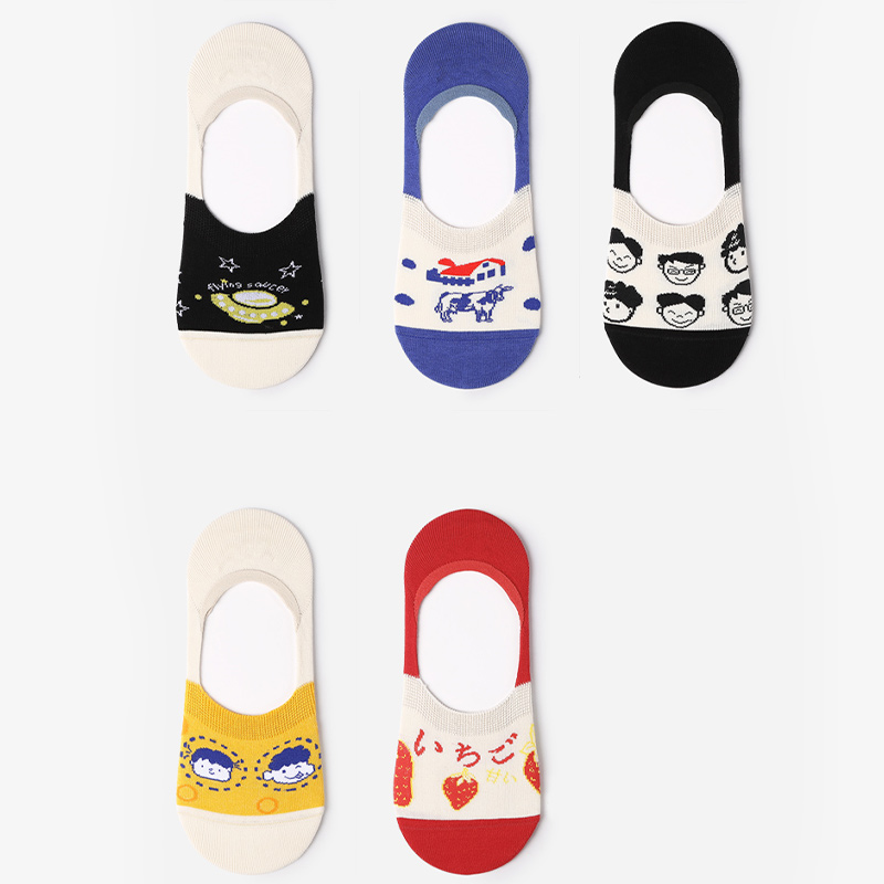 Invisible women low cut fashion sublimation boat socks