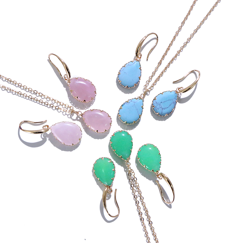 gem drop earrings necklace sets