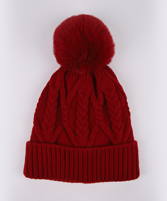 China Red acrylic Knitted Hat
