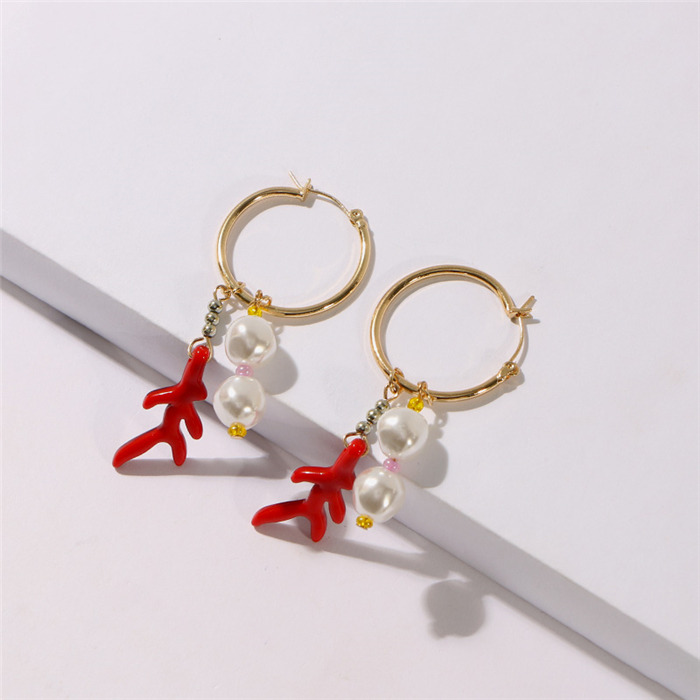 Pearl Coral Earrings