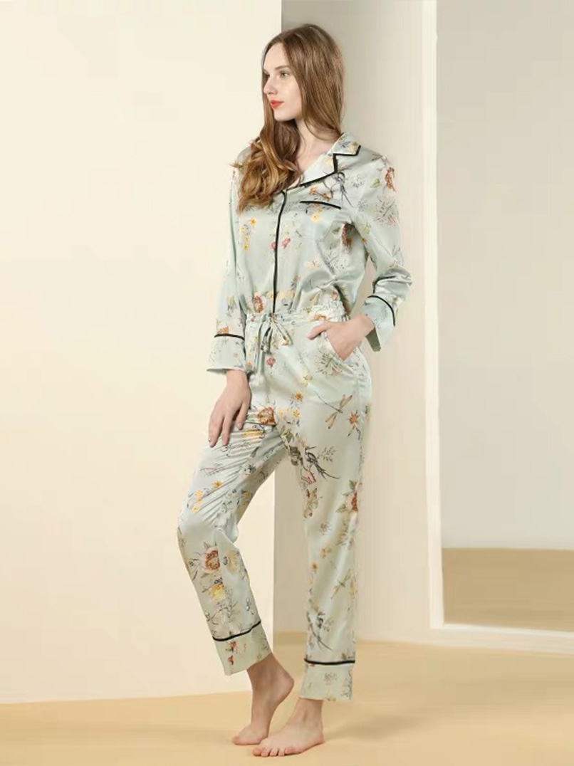 Design Printed Silk Pajama Set | Printed Silk Pajama | Silk Pajama Set