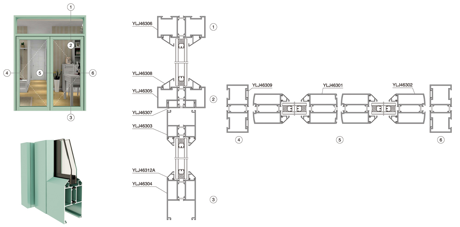 63 Series Insulated Floor Spring Door