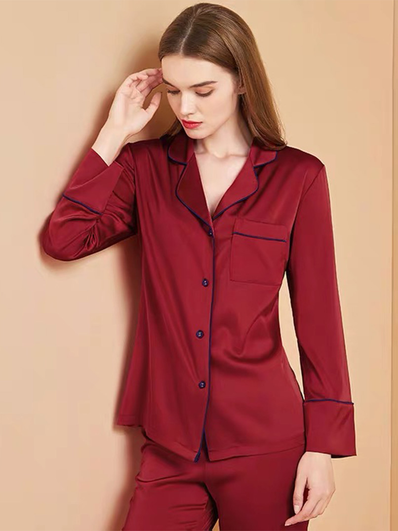 Satin Long Sleeve Button Down Soft Silk Nightwear For Womens | Long Sleeve Silk Nightwear | Button Silk Nightwear