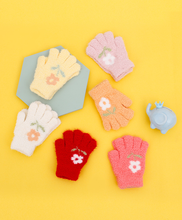 Custom wool kids gloves