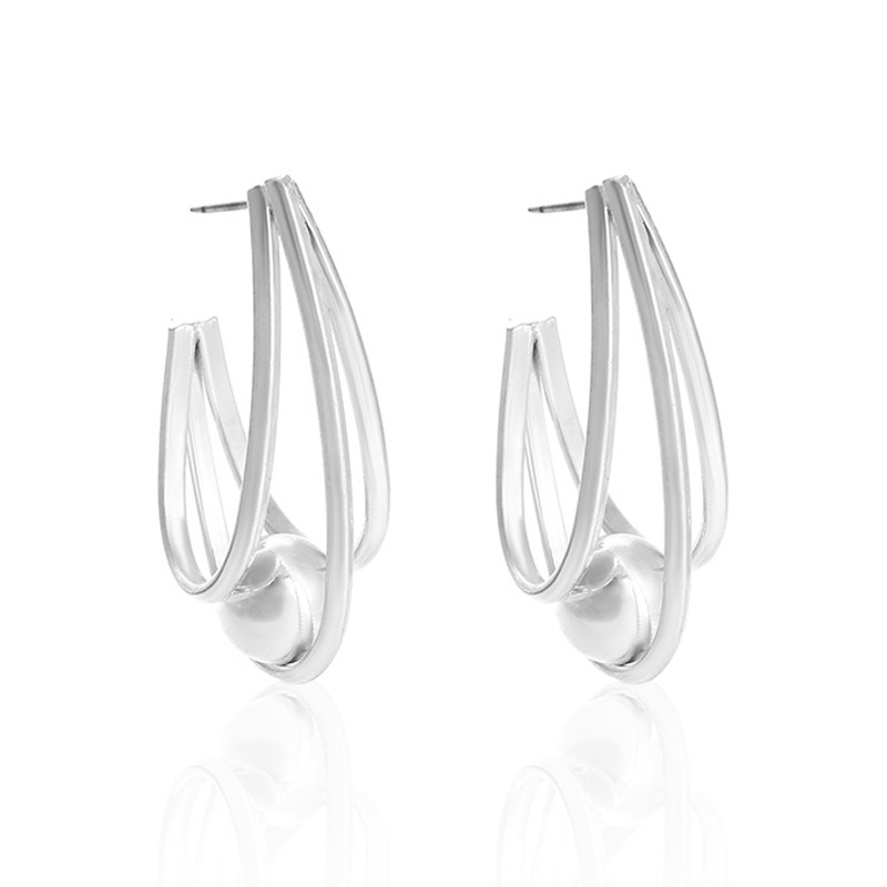 Metal earrings | Hollow bead earrings | Exaggerated earrings