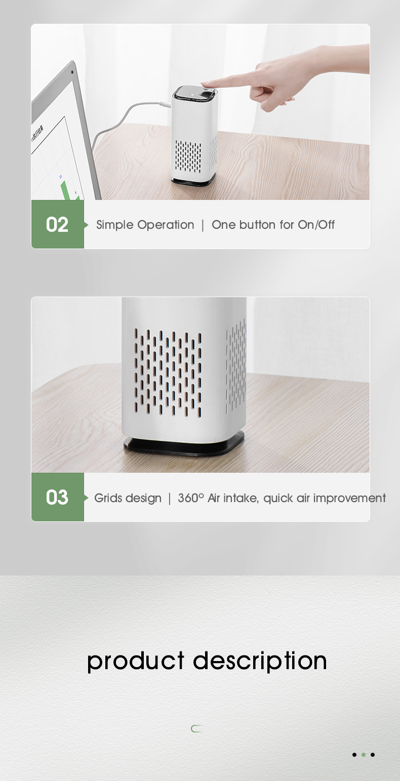 Aroma Diffuser Portable USB Rechargeable Air Purifier