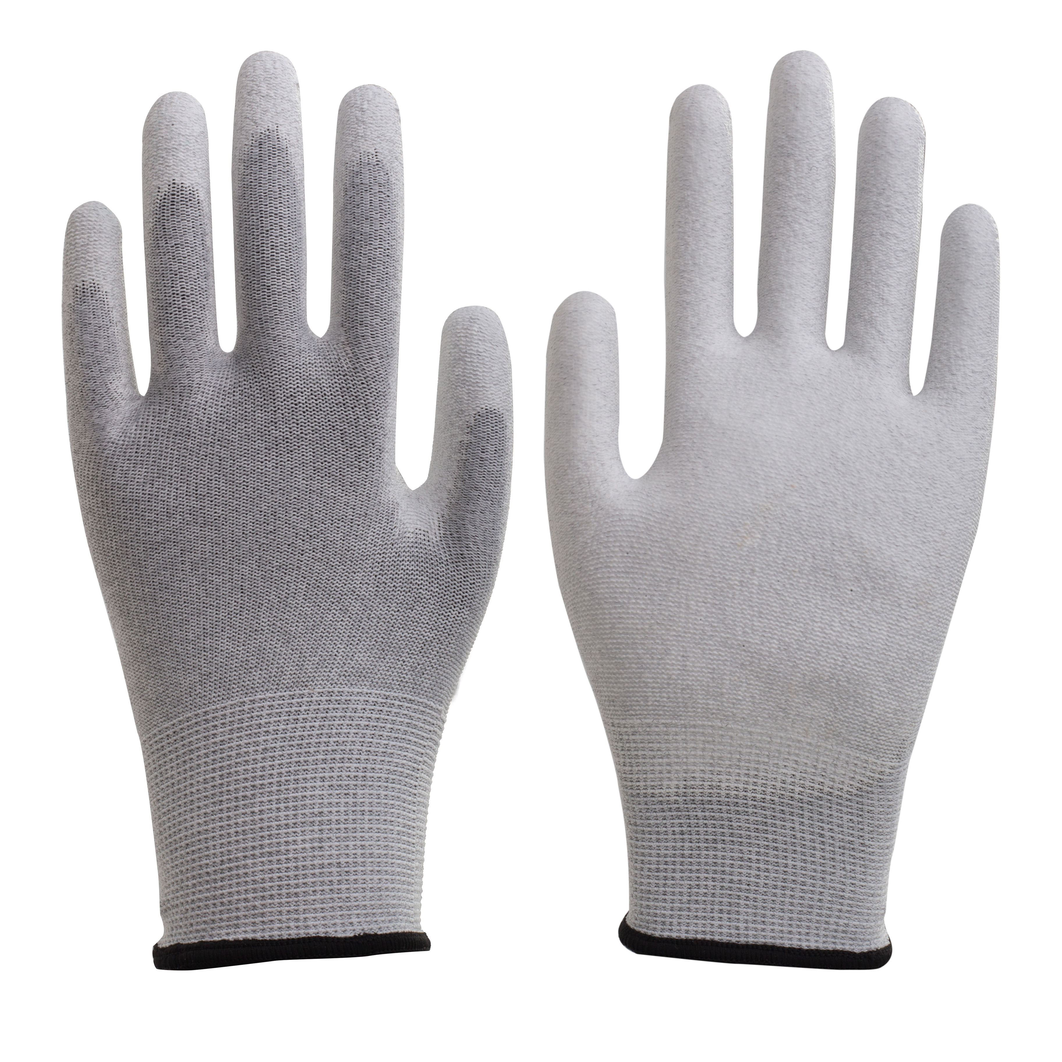 13G nylon & carbon fiber ESD gloves PU palm coated 