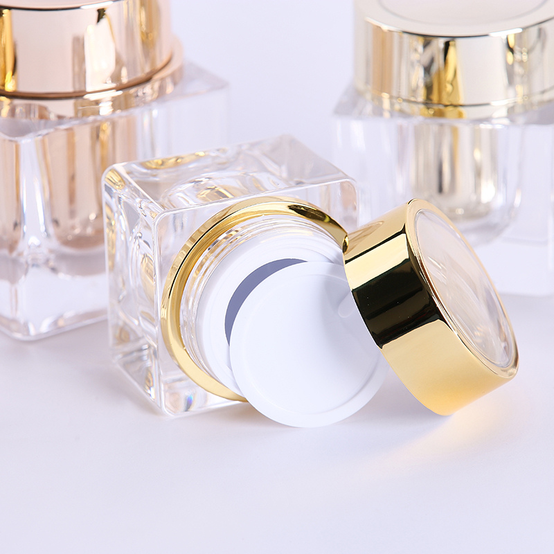Luxury square cosmetic acrylic cream jar