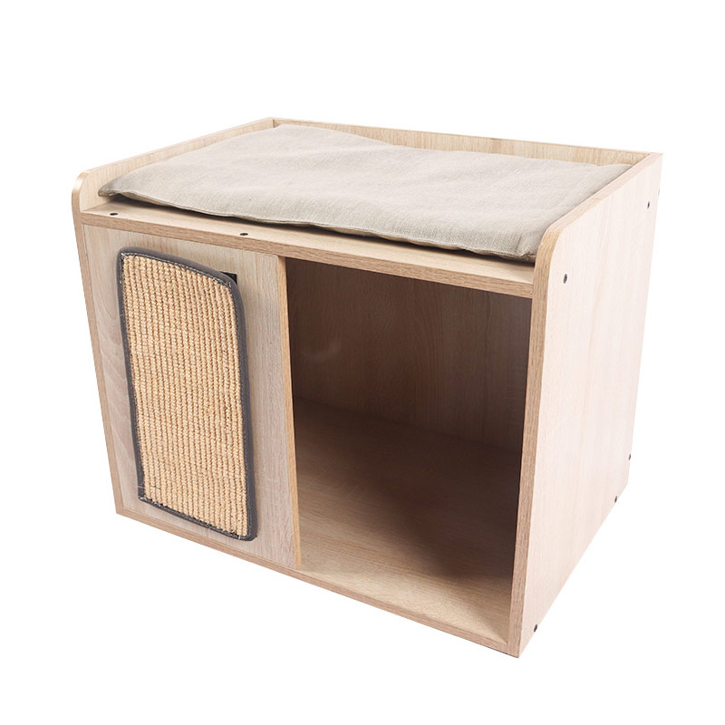 Double deck cat cabinet with sisal mat pet supplies