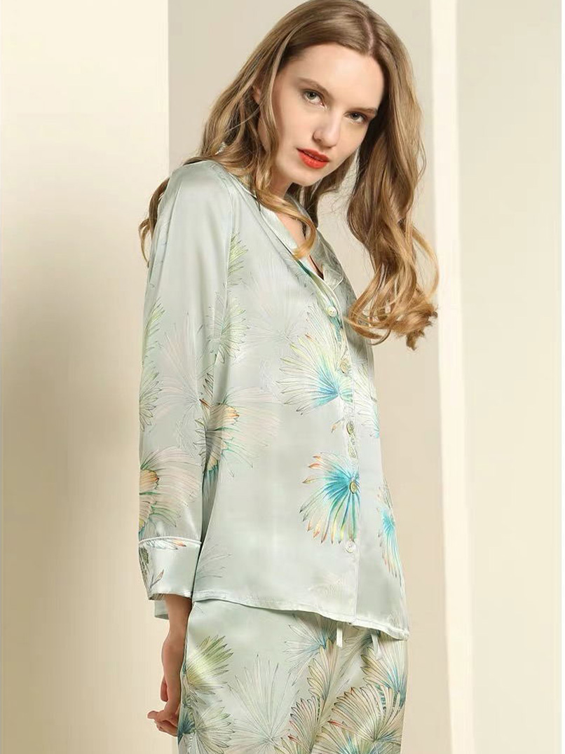 Lady Midnight Printed Silk Pajamas | Midnight Silk Pajamas | Silk Pajamas